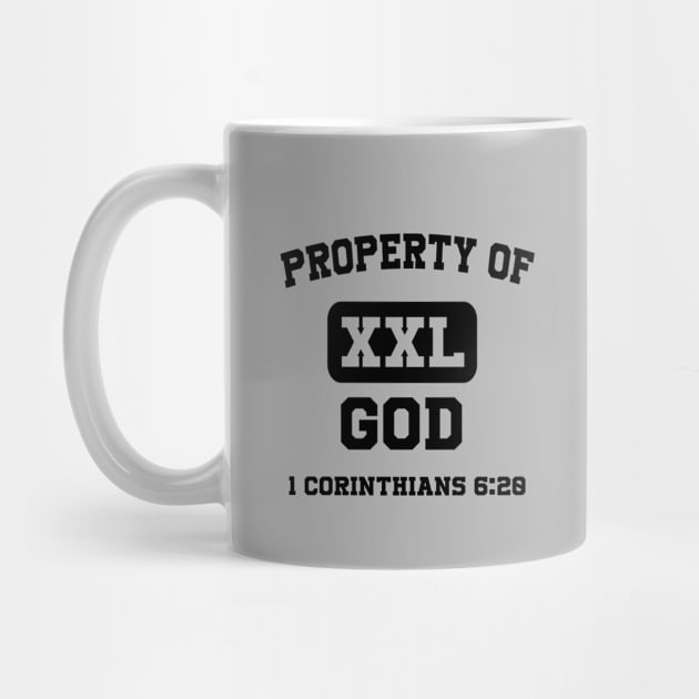 Property of XXL GOD from 1 Corinthians 6:20, black text by Selah Shop